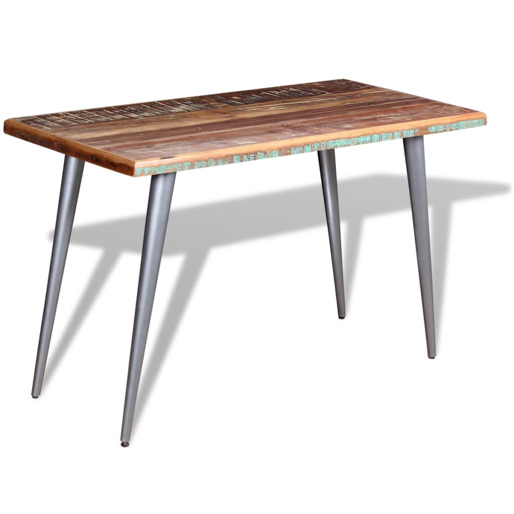 Mesa de jantar madeira reciclada maciça 120x60x76 cm