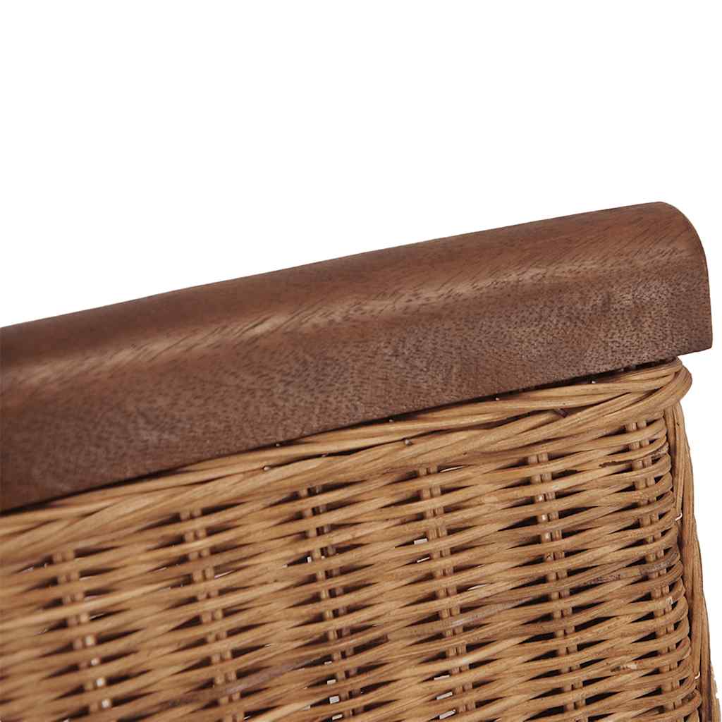 Cadeiras de jantar 4 pcs vime genuíno castanho
