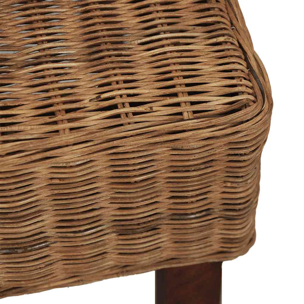 Cadeiras de jantar 4 pcs vime genuíno castanho