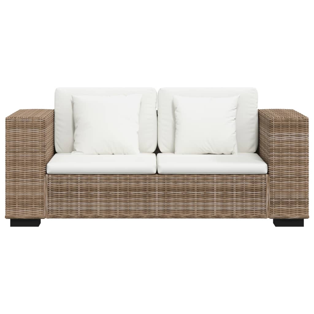 Conjunto sofás de 2 + 3 lugares, vime genuíno