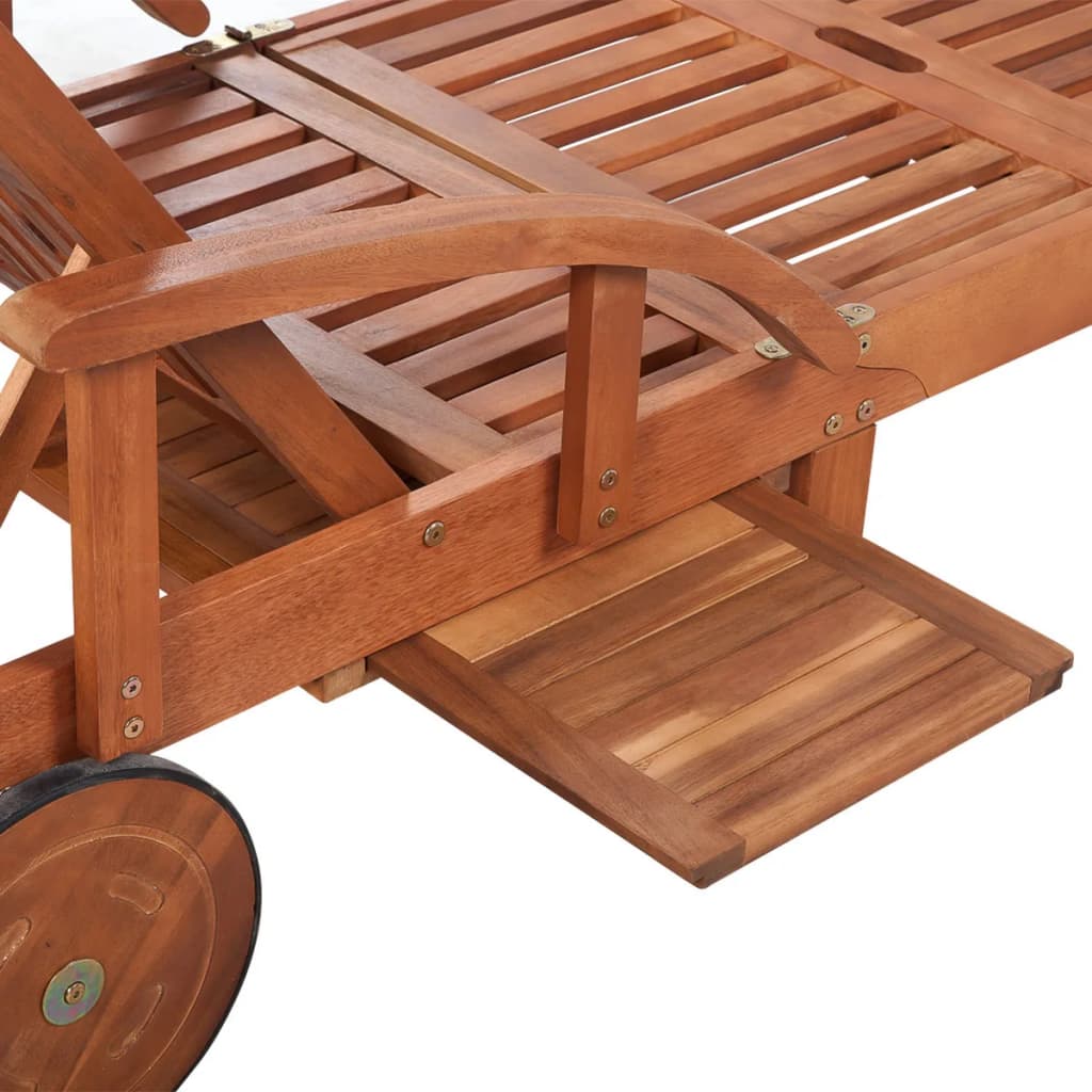 Espreguiçadeiras com mesa 2 pcs madeira acácia maciça