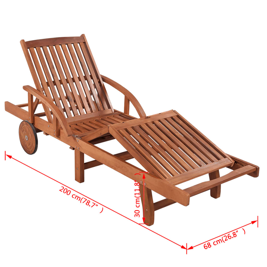 Espreguiçadeiras com mesa 2 pcs madeira acácia maciça