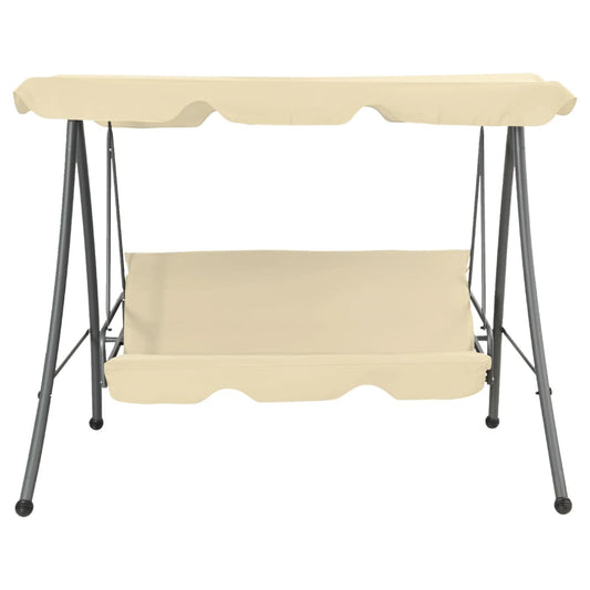 Baloiço de jardim com toldo branco areia