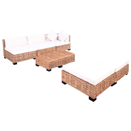 Conjunto de sofás 18 pcs vime genuíno