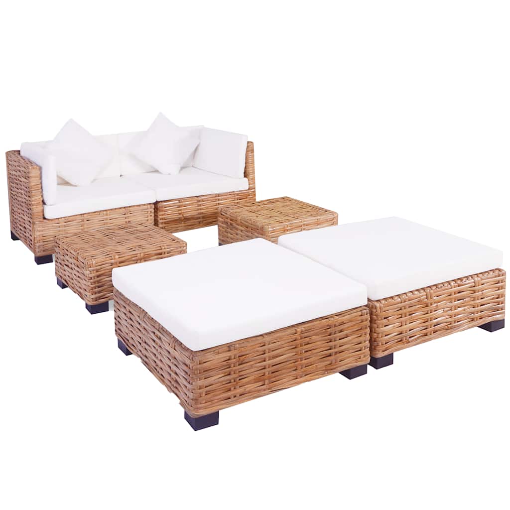 Conjunto de sofás 16 pcs vime genuíno