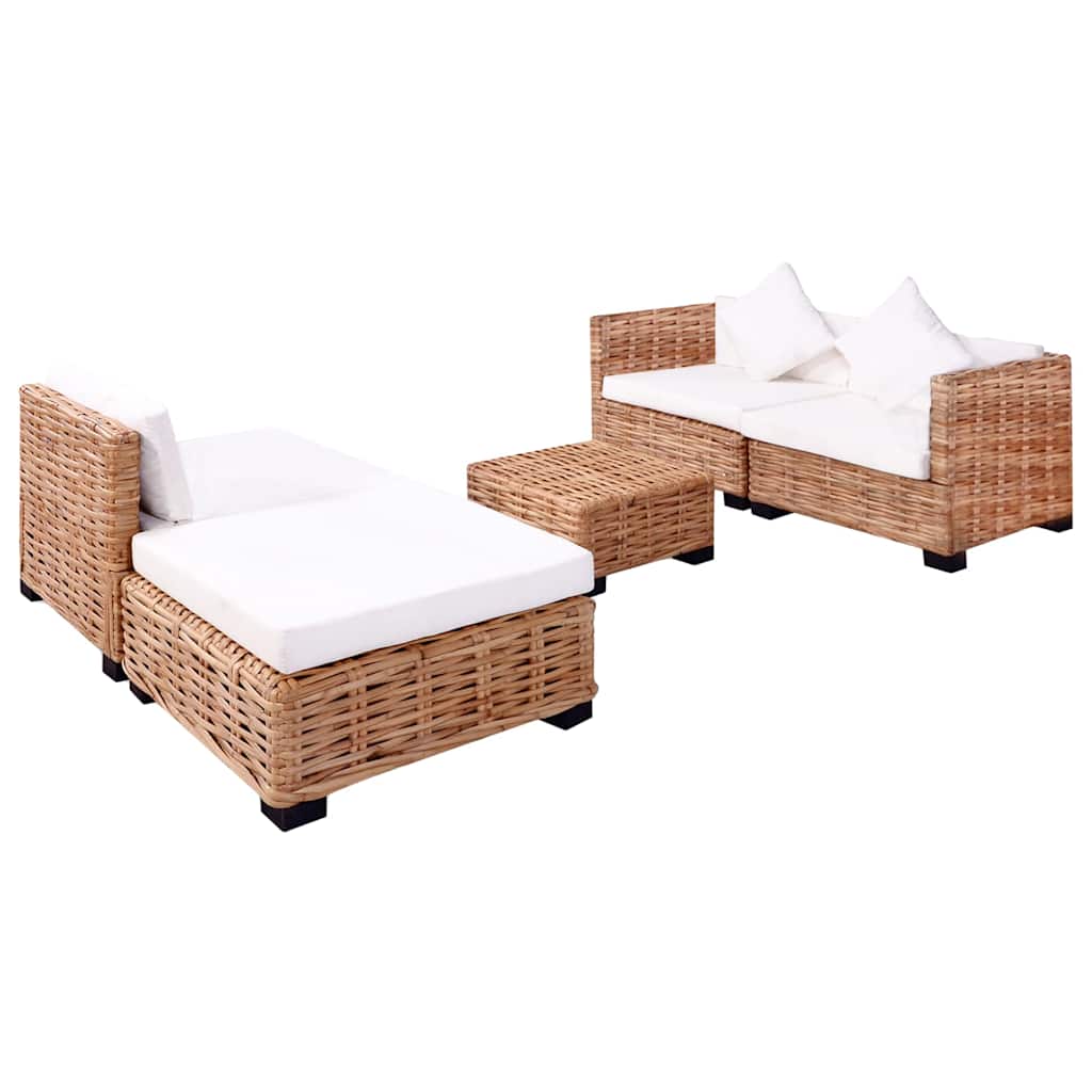 Conjunto de sofás 14 pcs vime genuíno