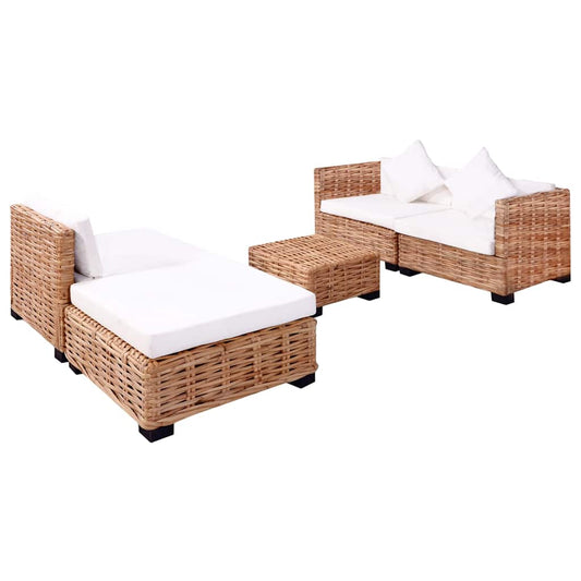 Conjunto de sofás 14 pcs vime genuíno