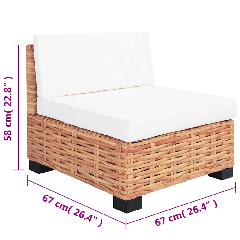 Conjunto de sofás 14 pcs vime genuíno