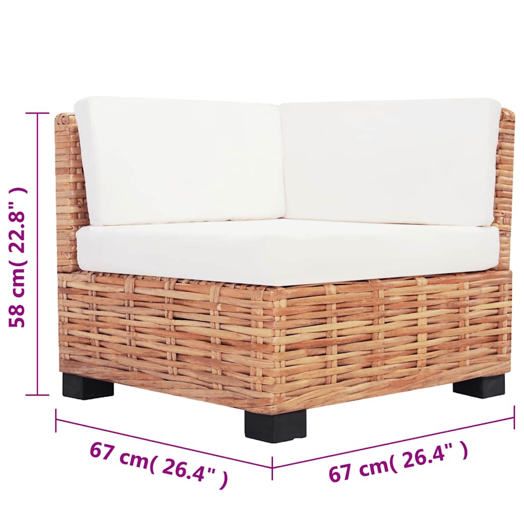 Conjunto de sofás 14 pcs vime genuíno