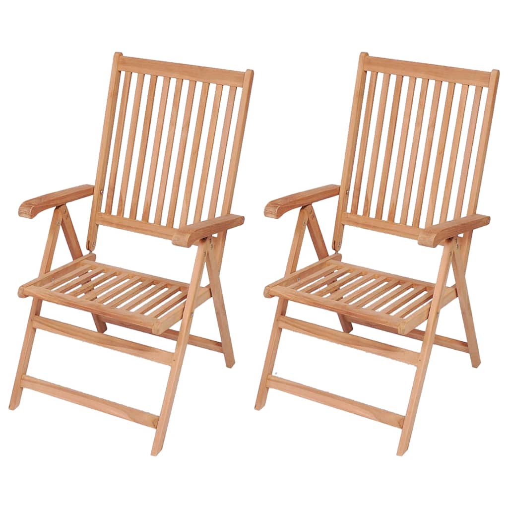 Cadeiras de jardim reclináveis 2 pcs madeira teca maciça