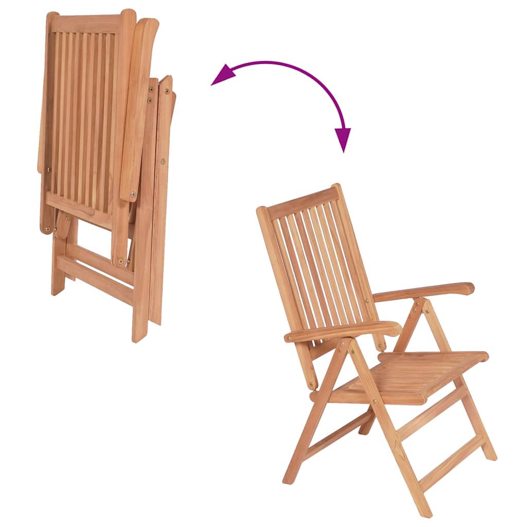 Cadeiras de jardim reclináveis 2 pcs madeira teca maciça
