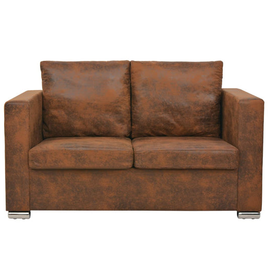 Sofá de 2 lugares 137x73x82 cm camurça artificial