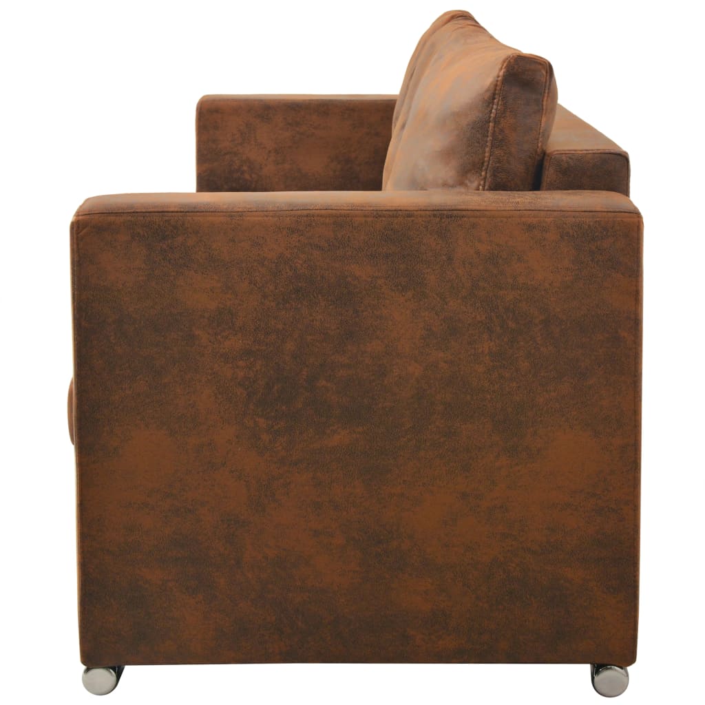 Sofá de 3 lugares 191x73x82 cm camurça artificial