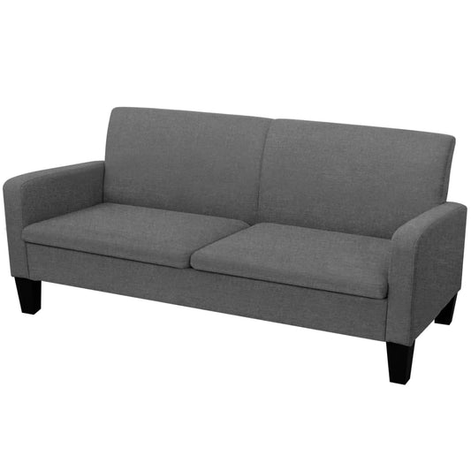 Sofá de 3 lugares 180x65x76 cm cinzento-escuro