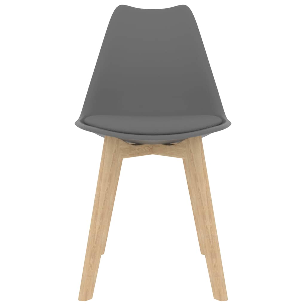Cadeiras de jantar 2 pcs plástico cinzento