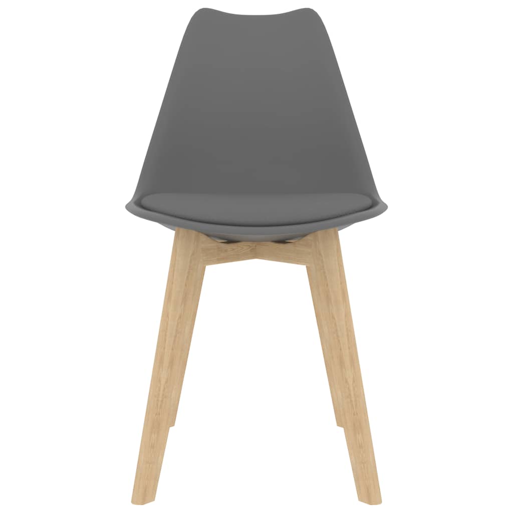 Cadeiras de jantar 4 pcs plástico cinzento