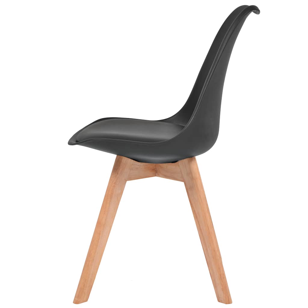 Cadeiras de jantar 4 pcs plástico preto