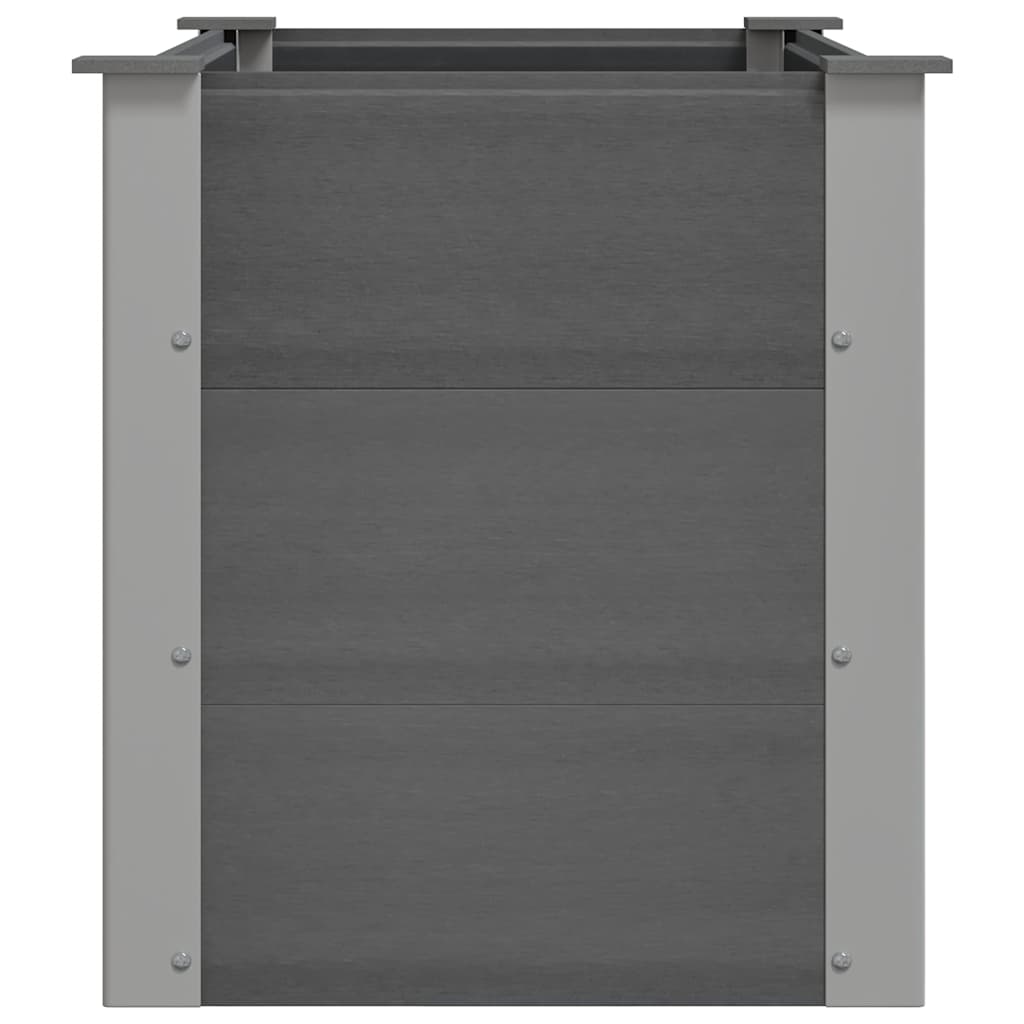 Canteiro elevado para jardim WPC 100x50x54 cm cinzento