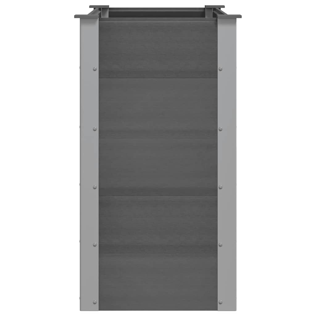 Canteiro elevado para jardim WPC 100x50x91 cm cinzento