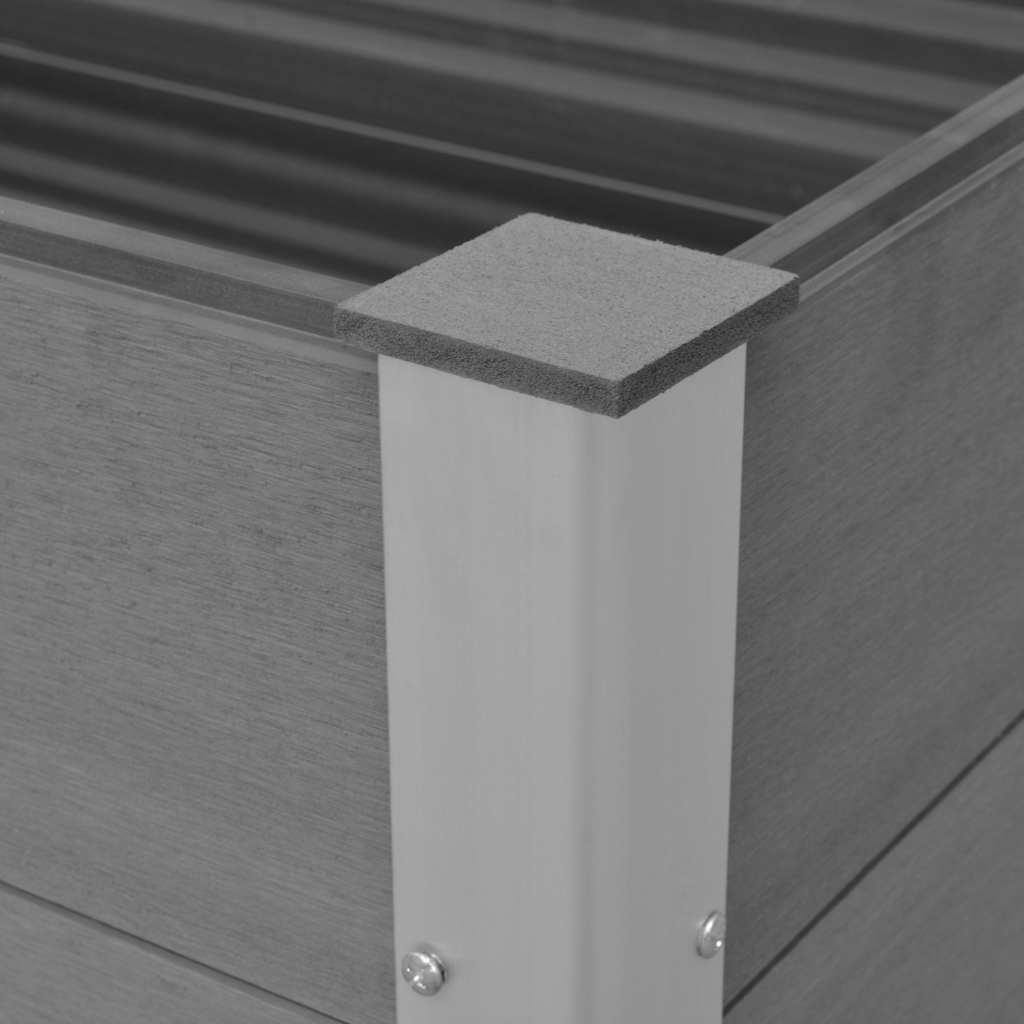 Canteiro elevado para jardim WPC 100x50x91 cm cinzento