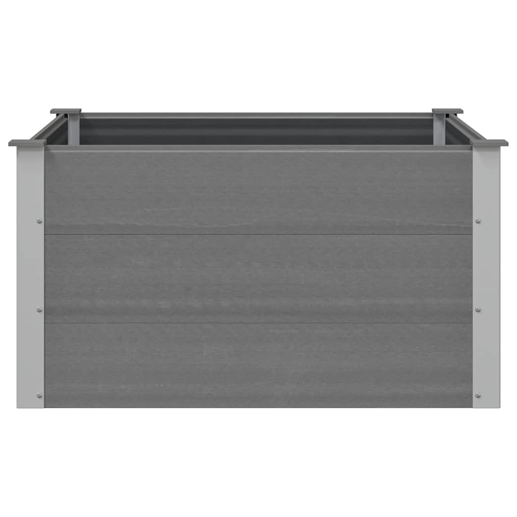 Canteiro elevado para jardim WPC 100x100x54 cm cinzento
