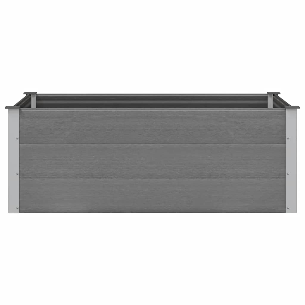 Canteiro elevado para jardim WPC 150x100x54 cm cinzento