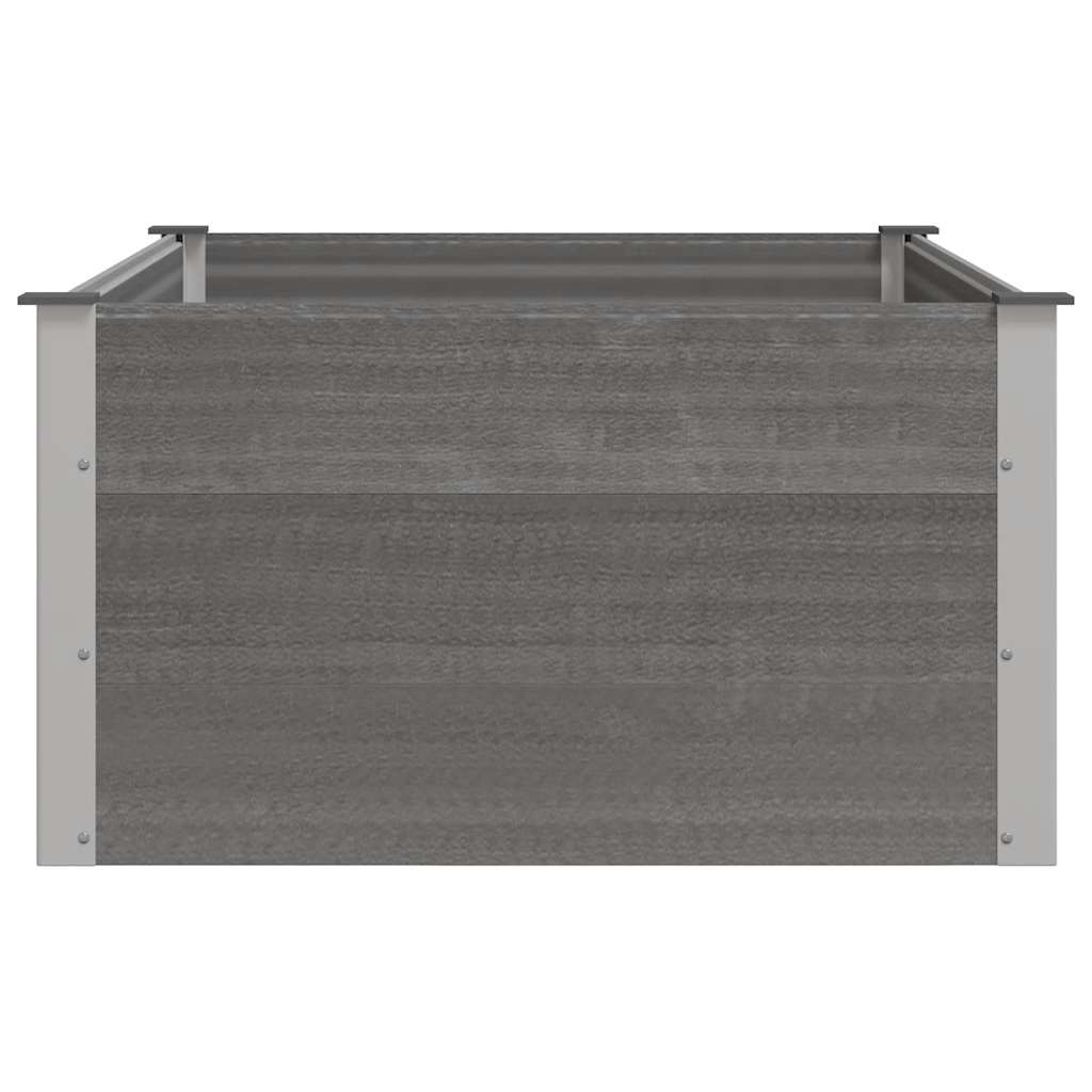 Canteiro elevado para jardim WPC 150x100x54 cm cinzento