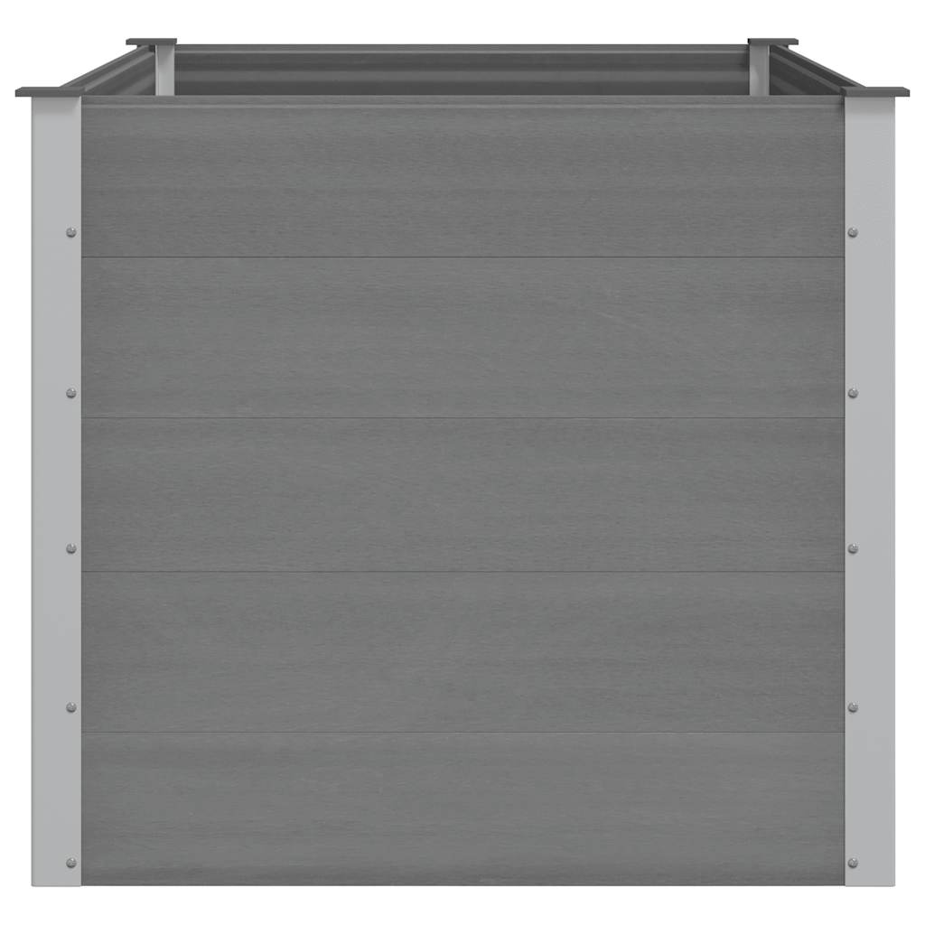 Canteiro elevado para jardim WPC 150x100x91 cm cinzento