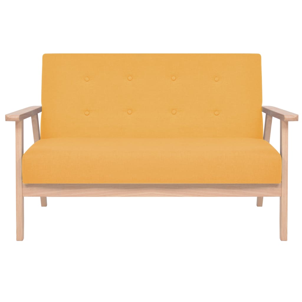 Sofá de 2 lugares tecido amarelo