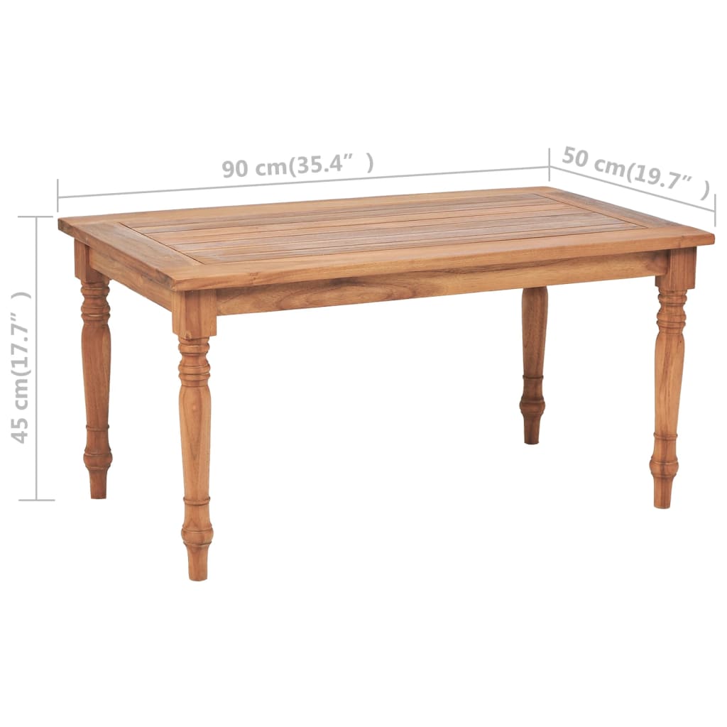 Mesa de centro Batavia em teca 90x50x45 cm