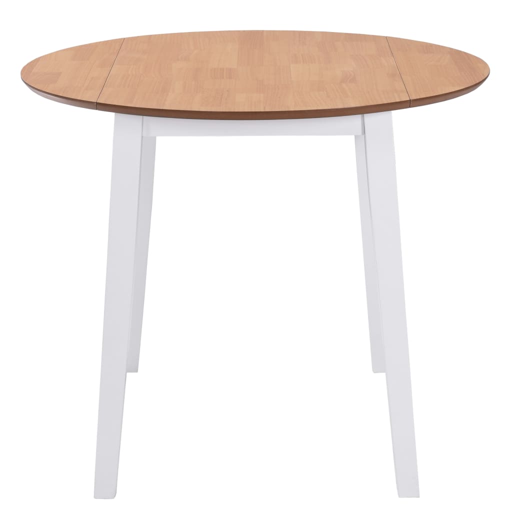 Mesa de jantar com abas rebatíveis redonda MDF branco