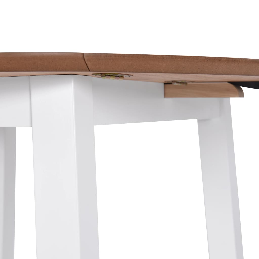 Mesa de jantar com abas rebatíveis redonda MDF branco