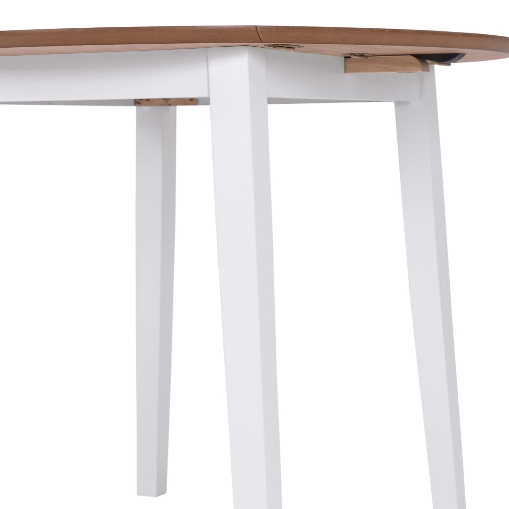 Mesa de jantar com abas rebatíveis redonda MDF branco