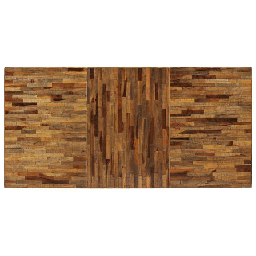 Mesa de jantar madeira de teca recuperada e aço 180x90x76 cm