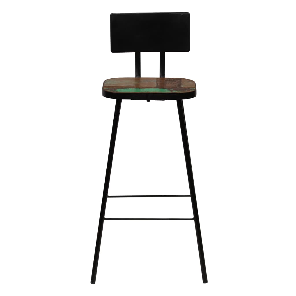 Conjunto de bar 3 pcs madeira recuperada maciça multicor