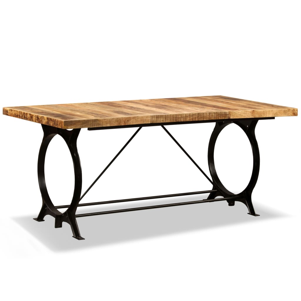 Mesa de jantar madeira de mangueira maciça áspera 180 cm