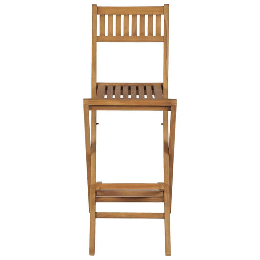 Bancos de bar exterior dobráveis 2 pcs madeira teca maciça