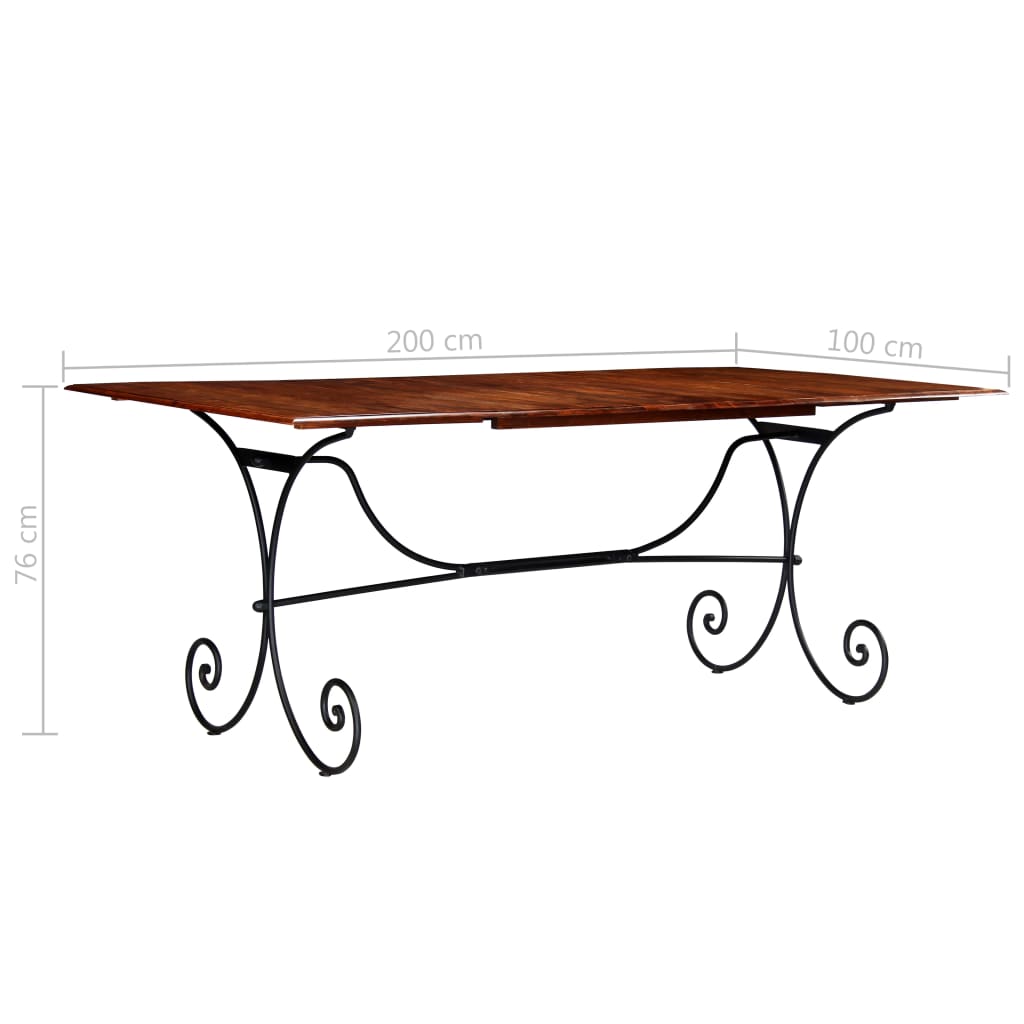 Mesa jantar madeira maciça c/ acabamento a mel 200x100x76 cm