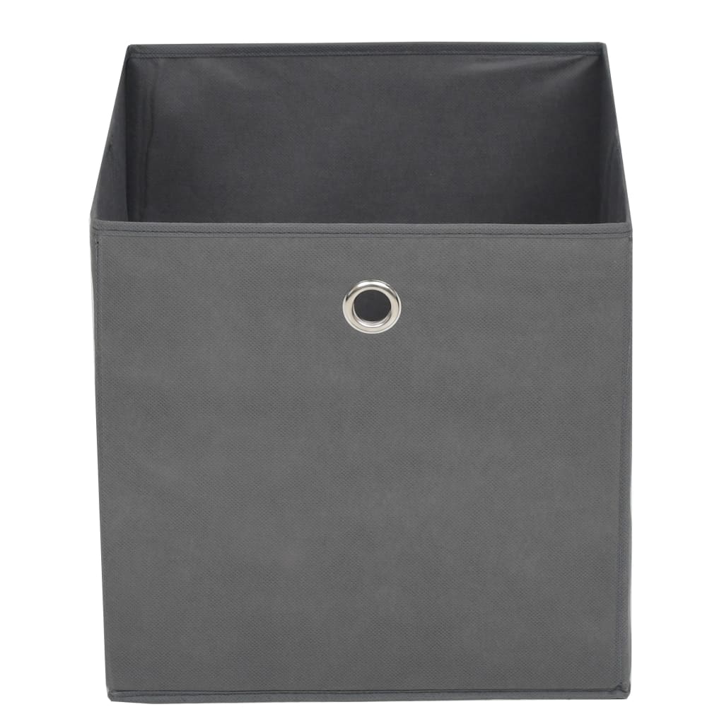 Caixas arrumação 4 pcs não-tecido (TNT) 32x32x32 cm cinzento