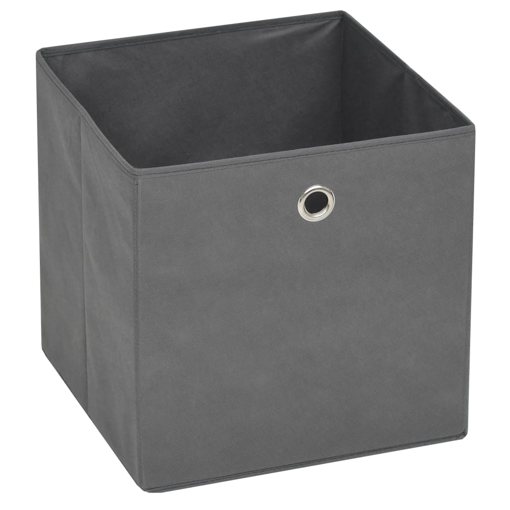 Caixas arrumação 4 pcs não-tecido (TNT) 32x32x32 cm cinzento