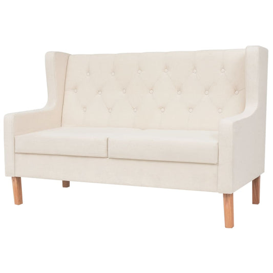 Conjunto de sofás 2 pcs tecido branco nata