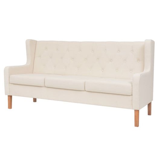 Conjunto de sofás 2 pcs tecido branco nata