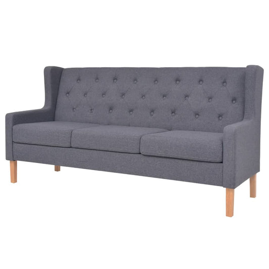 Conjunto de sofás 3 pcs tecido cinzento