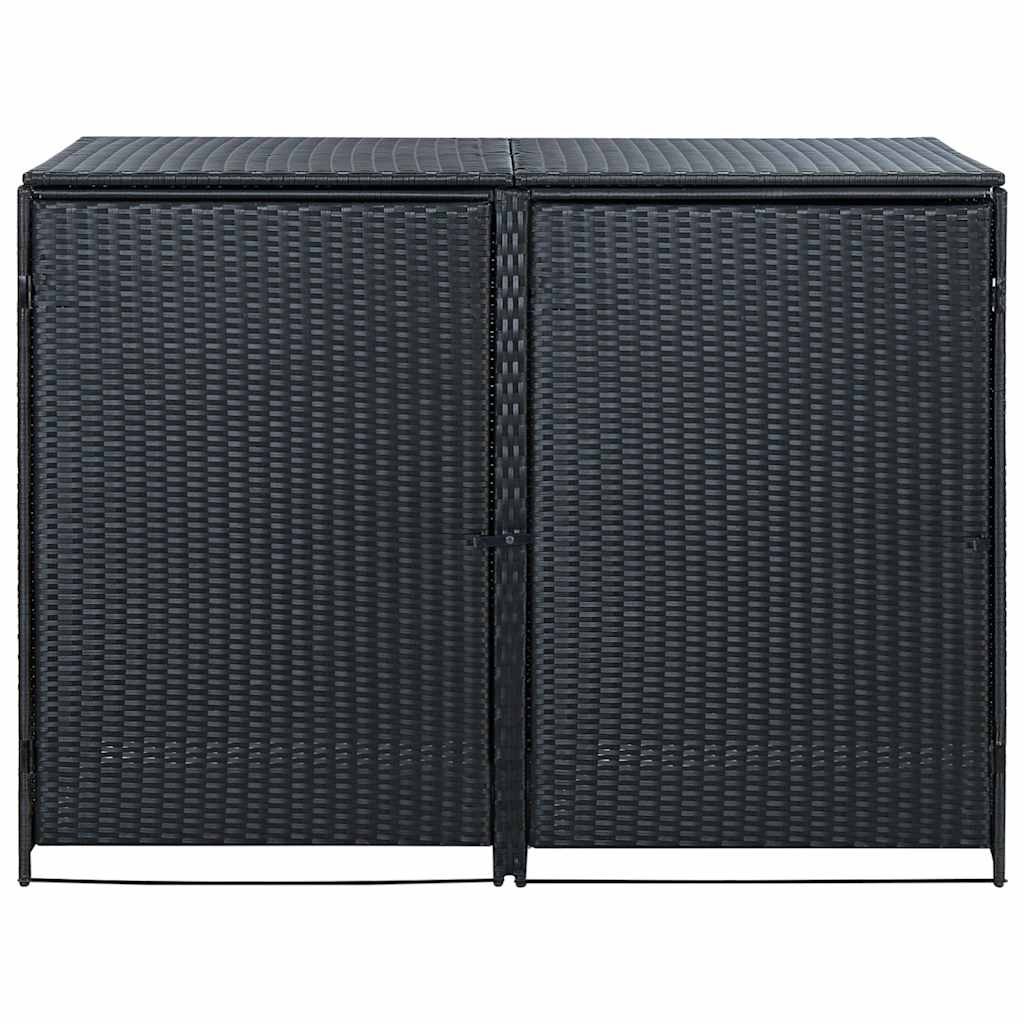 Unidade dupla arrumação caixotes lixo vime preto 148x80x111 cm