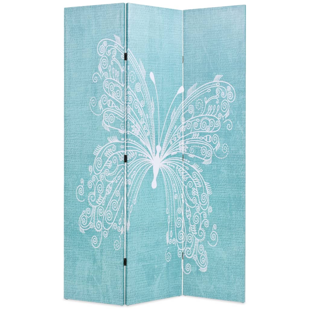 Biombo dobrável com estampa de borboleta azul 120x170 cm
