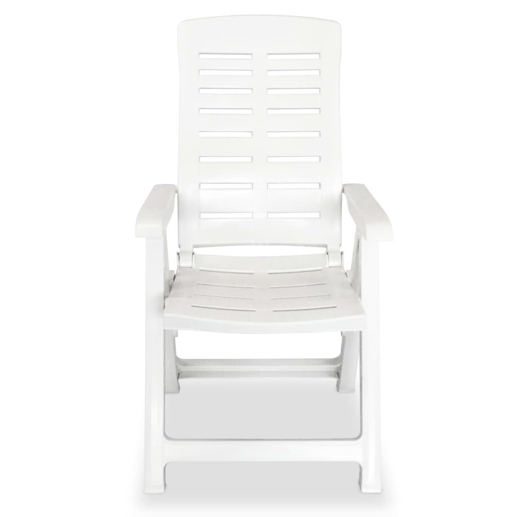 Cadeiras de jardim reclináveis 2 pcs plástico branco