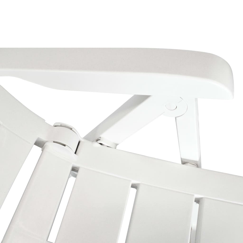 Cadeiras de jardim reclináveis 2 pcs plástico branco