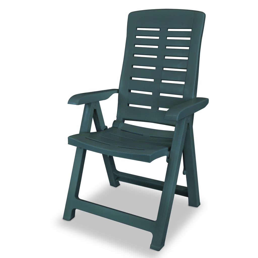 Cadeiras de jardim reclináveis 2 pcs plástico verde