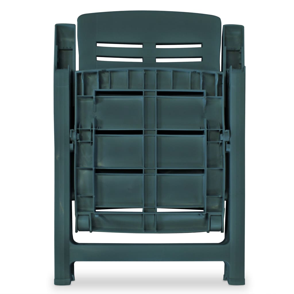 Cadeiras de jardim reclináveis 2 pcs plástico verde