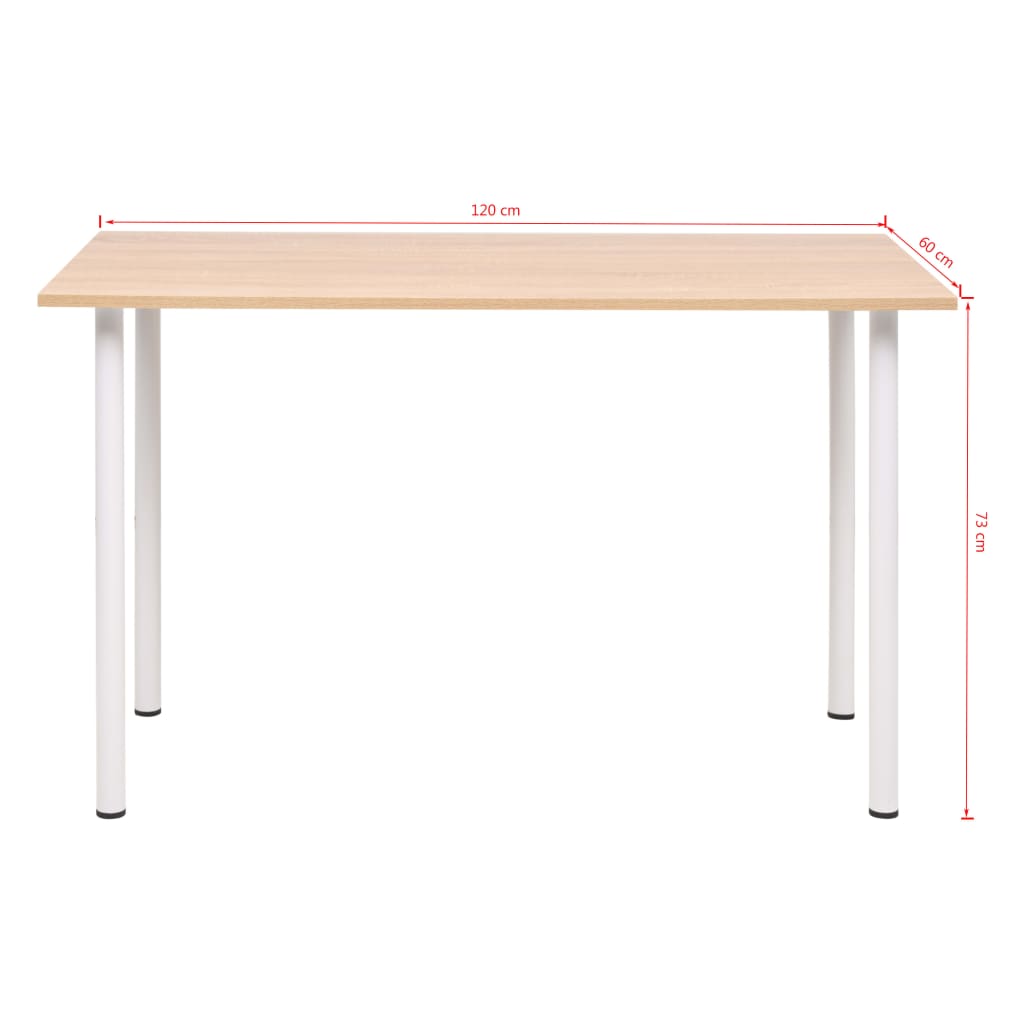 Mesa de jantar 120x60x73 cm cor carvalho e branco